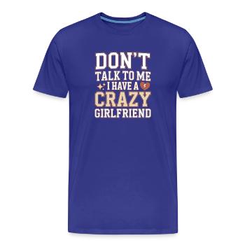 Petite amie folle Pardonne couple Petite amie folle - T-shirt bio Premium Homme - bleu roi - Devant - Damien (186cm)