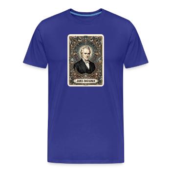 Carte de tarot James Buchanan - T-shirt bio Premium Homme - bleu roi - Devant - Damien (186cm)