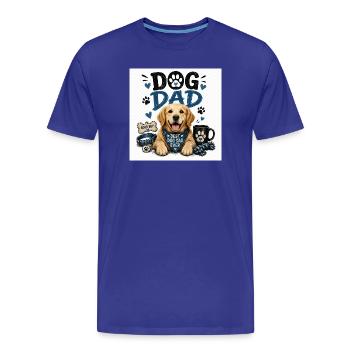 Le père du chien dessine le style patte amoureuse - T-shirt bio Premium Homme - bleu roi - Devant - Damien (186cm)