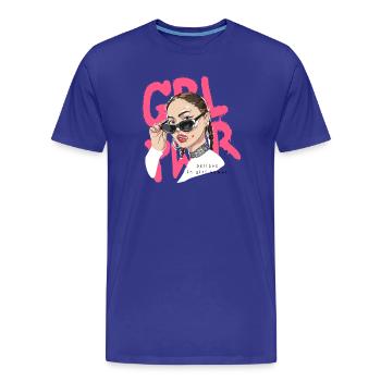 Pop Graffiti Glam : Portrait de fille audacieuse - T-shirt bio Premium Homme - bleu roi - Devant - Damien (186cm)