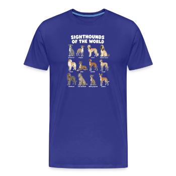 Chiens de lévrier races de chiens mignons - T-shirt bio Premium Homme - bleu roi - Devant - Damien (186cm)