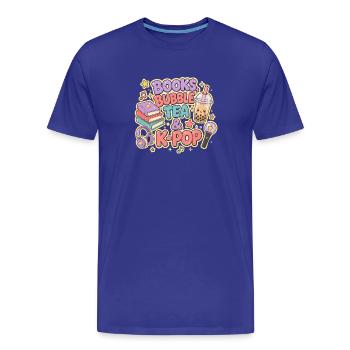 Livres, bubble tea et K-Pop - T-shirt bio Premium Homme - bleu roi - Devant - Damien (186cm)
