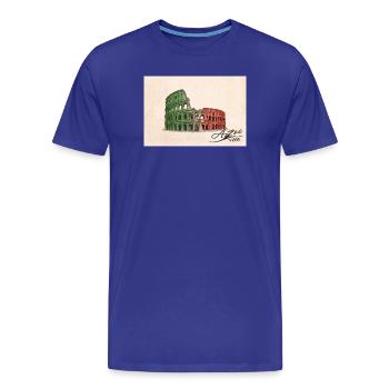 Azzo - T-shirt bio Premium Homme - bleu roi - Devant - Damien (186cm)