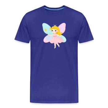 Kleine Fee im rosa Kleid mit Zauberstab – Magie - Männer Premium Bio T-Shirt - Königsblau - Vorne - Damien (186cm)
