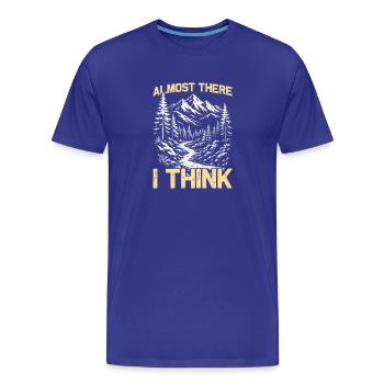 Je crois qu’on y est presque : randonnée, montagnes, alpinisme. - T-shirt bio Premium Homme - bleu roi - Devant - Damien (186cm)