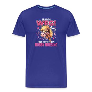 Aus dem weg girl hier kommt ein hobby horsing - Männer Premium Bio T-Shirt - Königsblau - Vorne - Damien (186cm)