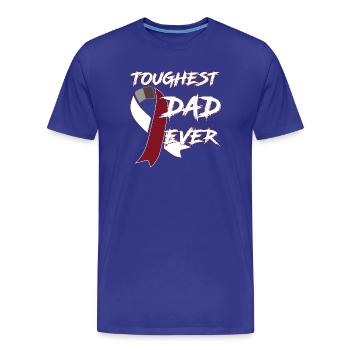 cancer de la gorge - T-shirt bio Premium Homme - bleu roi - Devant - Damien (186cm)
