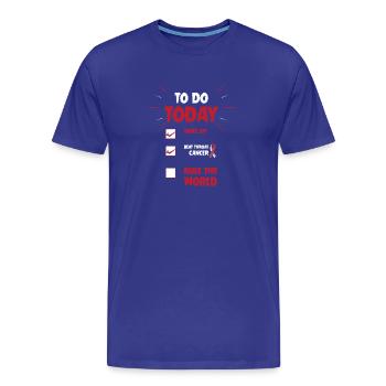 Cancer du laryngé, survivant du cancer du laryngé, le cancer est insupportable - T-shirt bio Premium Homme - bleu roi - Devant - Damien (186cm)