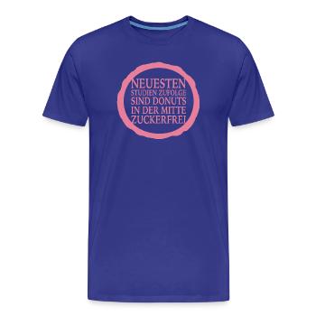 Donuts sind in der Mitte zuckerfrei - Männer Premium Bio T-Shirt - Königsblau - Vorne - Damien (186cm)