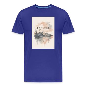 Explorez le paysage montagneux inconnu - T-shirt bio Premium Homme - bleu roi - Devant - Damien (186cm)