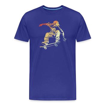Skateboarder Boy Vintage Look - T-shirt bio Premium Homme - bleu roi - Devant - Damien (186cm)