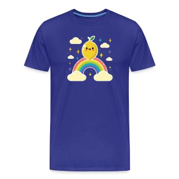 Kawaii Citron Arc-en-ciel - T-shirt bio Premium Homme - bleu roi - Devant - Damien (186cm)