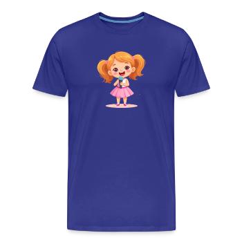 Petite fille chantant avec un micro – Conception musicale - T-shirt bio Premium Homme - bleu roi - Devant - Damien (186cm)