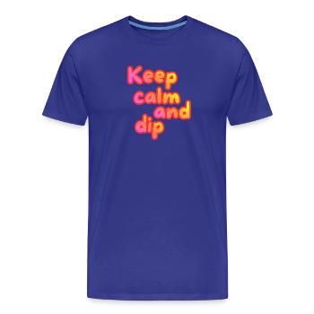 Reste calme et plonge - T-shirt bio Premium Homme - bleu roi - Devant - Damien (186cm)