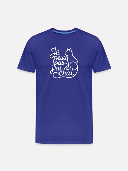 Je peux pas, j'ai chat - T-shirt bio Premium Homme - bleu roi