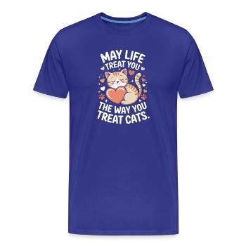 Chat peut te gâter Chats Maman de chat Chats - T-shirt bio Premium Homme - bleu roi - Devant - Damien (186cm)