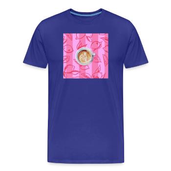 Cappuccino - T-shirt bio Premium Homme - bleu roi - Devant - Damien (186cm)