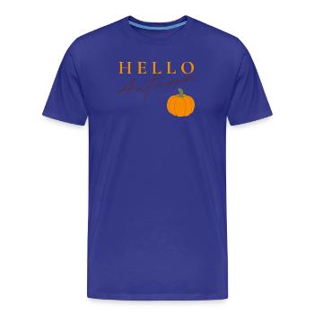 Bonjour Autumn | Motif de citrouille d’automne - T-shirt bio Premium Homme - bleu roi - Devant - Damien (186cm)