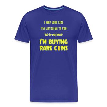 Collectionneur de pièces de monnaie - T-shirt bio Premium Homme - bleu roi - Devant - Damien (186cm)