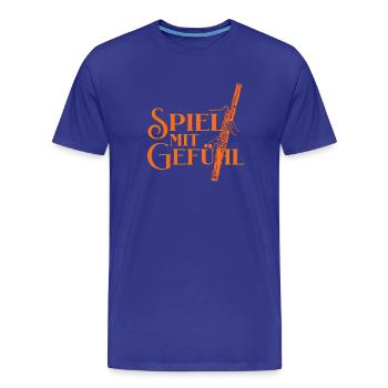 Fagott -Spiel mit Gefühl für Fagottist Fagottistin - Männer Premium Bio T-Shirt - Königsblau - Vorne - Damien (186cm)