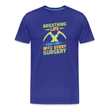 Anesthésiste Anesthésie Respiratoire - T-shirt bio Premium Homme - bleu roi - Devant - Damien (186cm)