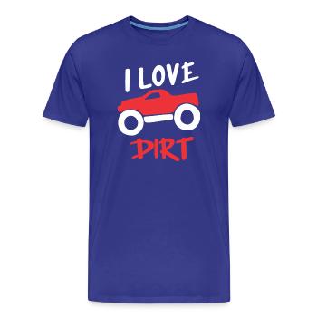 J’adore le design de camions tout-terrain en terre - T-shirt bio Premium Homme - bleu roi - Devant - Damien (186cm)