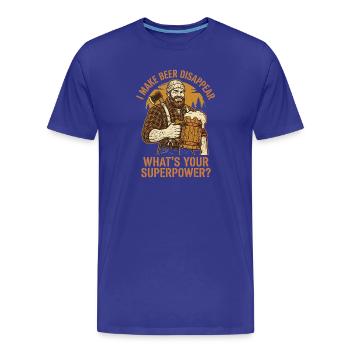 Je fais disparaître la bière Craft Beer - T-shirt bio Premium Homme - bleu roi - Devant - Damien (186cm)