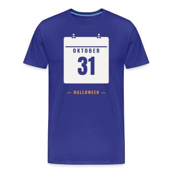 31 octobre Calendrier Date d’Halloween Horreur Effrayante - T-shirt bio Premium Homme - bleu roi - Devant - Damien (186cm)