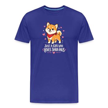 Mädchen liebt Shiba Inus Doge Kawaii Mama - Männer Premium Bio T-Shirt - Königsblau - Vorne - Damien (186cm)