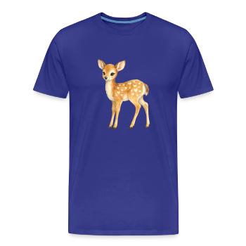 Faon avec motif de cœur - T-shirt bio Premium Homme - bleu roi - Devant - Damien (186cm)