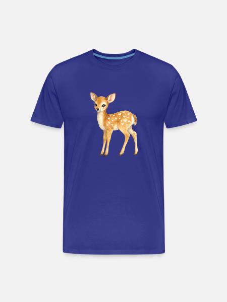 Fawn with heart pattern - Men's Premium Organic T-Shirt - royal blue