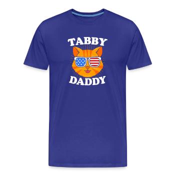 tabby cat - Men's Premium Organic T-Shirt - royal blue - Front - Damien (186cm)