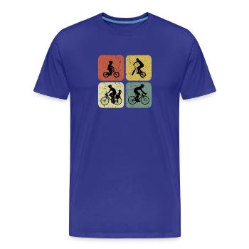 Quatre façons de rouler sur le rétro cyclin - T-shirt bio Premium Homme - bleu roi - Devant - Damien (186cm)