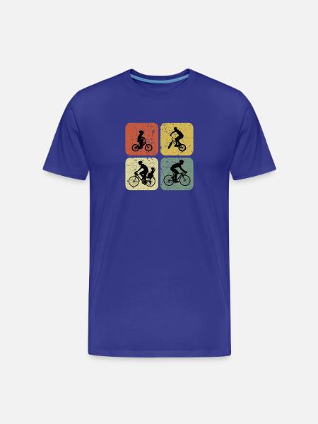 Four Ways to Ride Retro Cyclin - Men's Premium Organic T-Shirt - royal blue