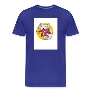 Kätzchen mit Krebs - Männer Premium Bio T-Shirt - Königsblau - Vorne - Damien (186cm)