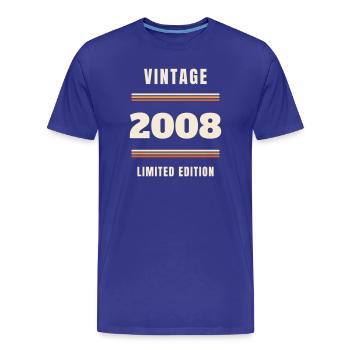 Vintage 2008 - 18th Birthday Vintage Gift - Men's Premium Organic T-Shirt - royal blue - Front - Damien (186cm)