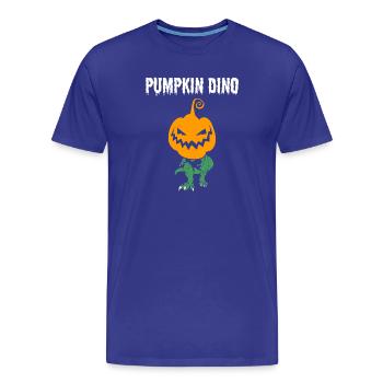 Funny Halloween Pumpkin Dino - Men's Premium Organic T-Shirt - royal blue - Front - Damien (186cm)