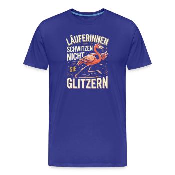 Läuferinnen Schwitzen nicht sie Glitzer Flamingo  - Männer Premium Bio T-Shirt - Königsblau - Vorne - Damien (186cm)