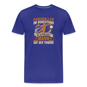 Handballer im Ruhestand: Gefährlichster Mann - Männer Premium Bio T-Shirt - Königsblau - Vorne - Damien (186cm)