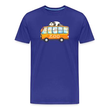 Zoo Bus Mit Süßen Tieren Illustration - Männer Premium Bio T-Shirt - Königsblau - Vorne - Damien (186cm)