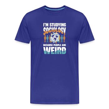 I Am Studying Sociology Because People Are Weird - Men's Premium Organic T-Shirt - royal blue - Front - Damien (186cm)
