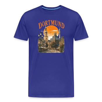  Vintage Dortmund Skyline historische - Männer Premium Bio T-Shirt - Königsblau - Vorne - Damien (186cm)