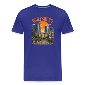 Vintage Wolfsburg Skyline historisches Wolfsburg - Männer Premium Bio T-Shirt - Königsblau - Vorne - Damien (186cm)