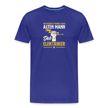 Alter Mann Der Elektriker Ist - Männer Premium Bio T-Shirt - Königsblau - Vorne - Damien (186cm)