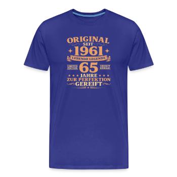 Original Baujahr 1961 geboren 65. Geburtstag - Männer Premium Bio T-Shirt - Königsblau - Vorne - Damien (186cm)