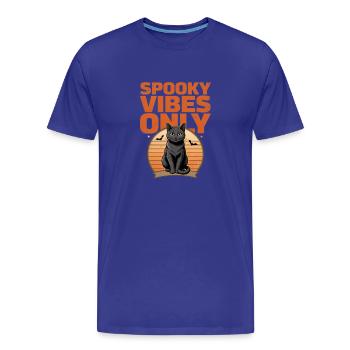 Black Cat Halloween – Ambiances Effrayantes Uniquement - T-shirt bio Premium Homme - bleu roi - Devant - Damien (186cm)