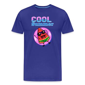 Cool Summer Watermelon – Cute Kawaii Summer Vibes - Men's Premium Organic T-Shirt - royal blue - Front - Damien (186cm)