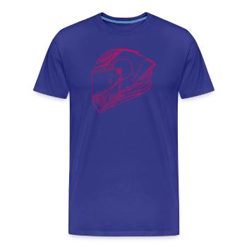 Neon Pink Helm - Visier - Männer Premium Bio T-Shirt - Königsblau - Vorne - Damien (186cm)