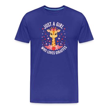 Nur ein Mädchen liebt Giraffen - Männer Premium Bio T-Shirt - Königsblau - Vorne - Damien (186cm)