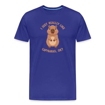 Capybara Liebe Ok - Männer Premium Bio T-Shirt - Königsblau - Vorne - Damien (186cm)